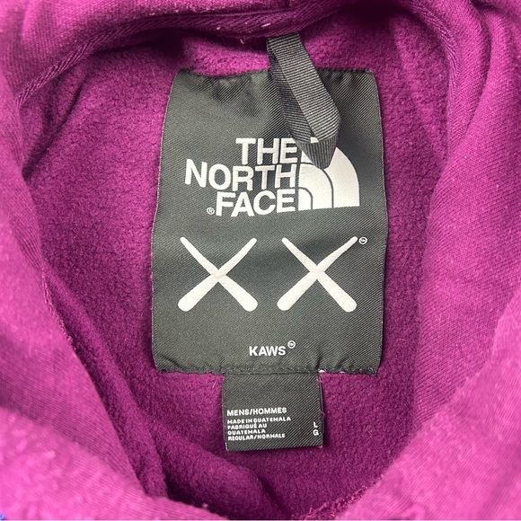 The North Face X Kaws Hoodie Adult Men Large Pink Embroidered Logo Collaboration - Picture 9 of 14